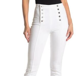 GRLFRND High Rise Double Button Frances Skinny Jeans In White Sand Size 25